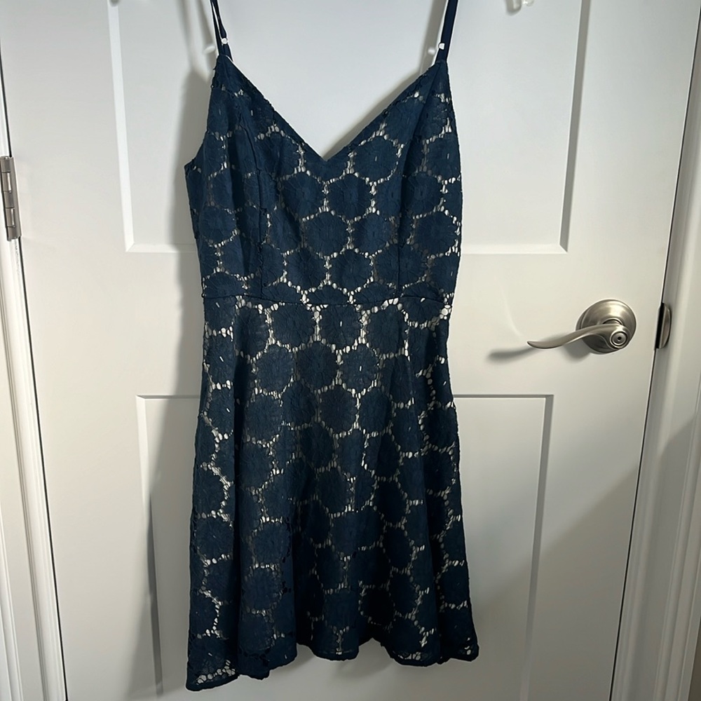 Altard State Navy Blue Lace Lined Dress Size Small HARDLY WORN